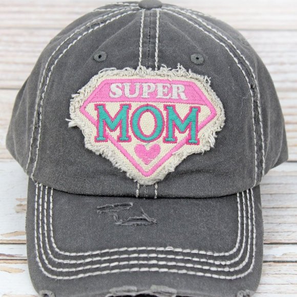 Accessories - NWT Distressed Super Mom Cap